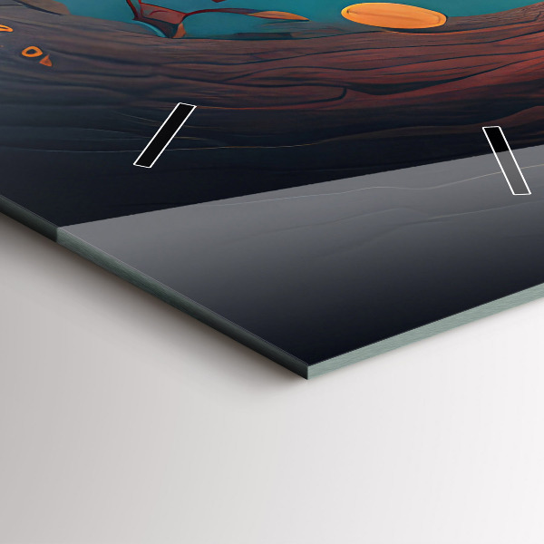 Reloj de cristal vertical Bosque y setas mágicas - espejomat.es