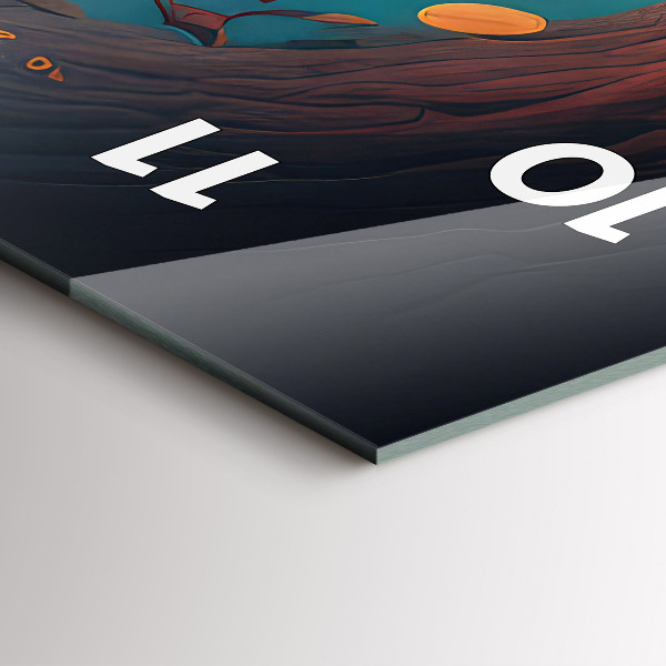 Reloj de cristal vertical Bosque y setas mágicas - espejomat.es