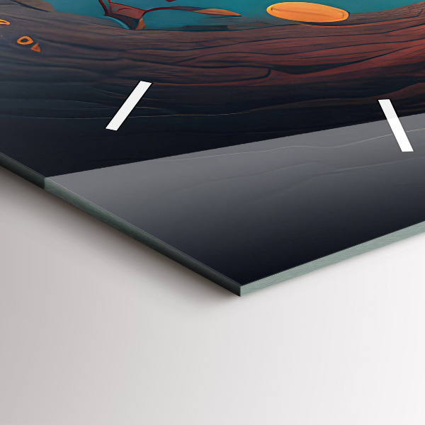 Reloj de cristal vertical Bosque y setas mágicas - espejomat.es