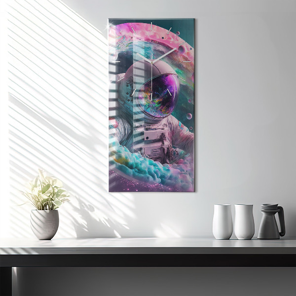 Reloj vertical Cosmonauta nubes de colores - espejomat.es