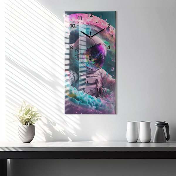 Reloj vertical Cosmonauta nubes de colores - espejomat.es