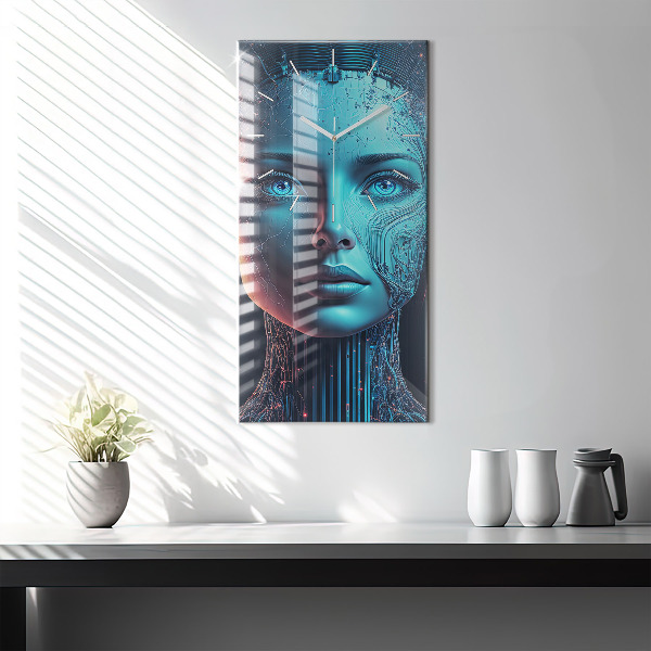 Reloj de cristal vertical Inteligencia artificial - espejomat.es