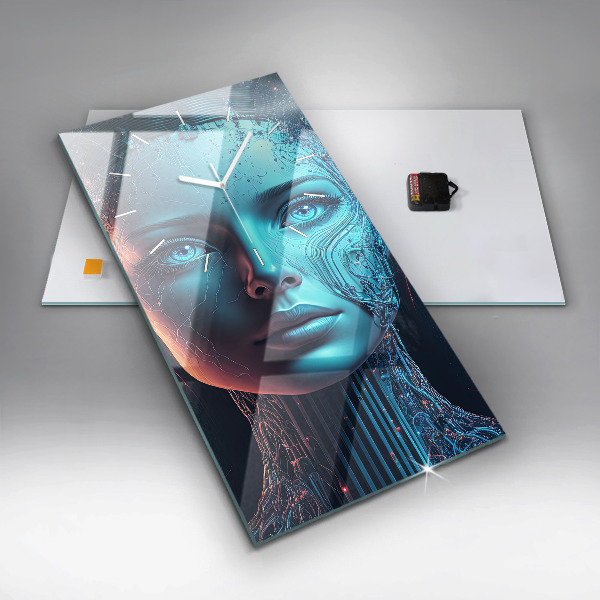Reloj de cristal vertical Inteligencia artificial - espejomat.es