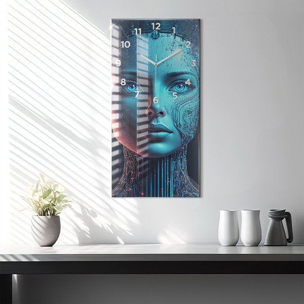 Reloj de cristal vertical Inteligencia artificial - espejomat.es