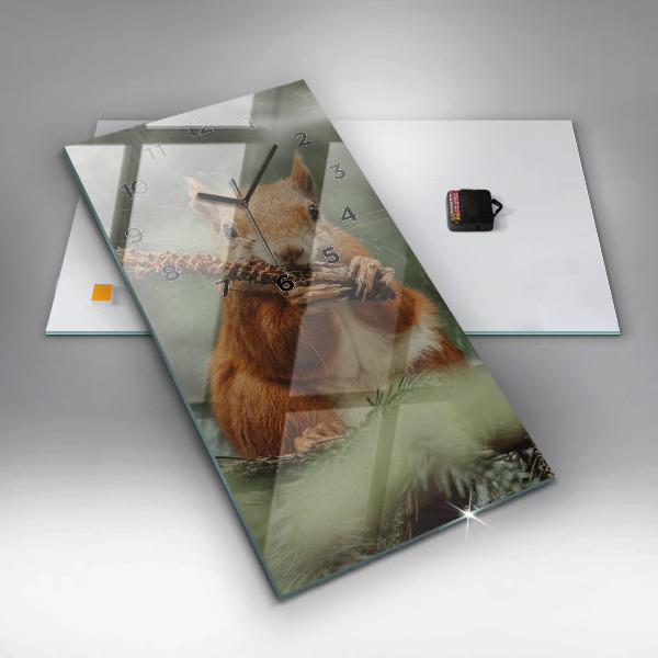 Reloj de cristal vertical Ardilla y fauna salvaje - espejomat.es