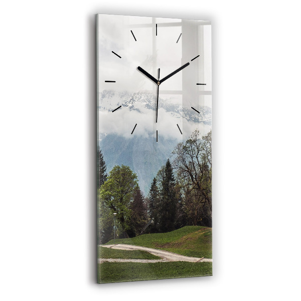 Reloj de vidrio vertical Vista de montaña - espejomat.es
