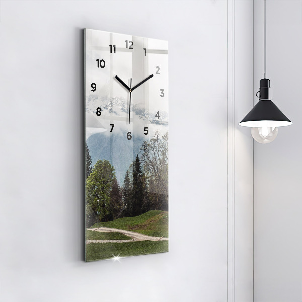 Reloj de vidrio vertical Vista de montaña - espejomat.es