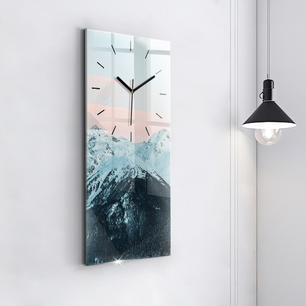 Reloj de cristal vertical Sierra en invierno - espejomat.es