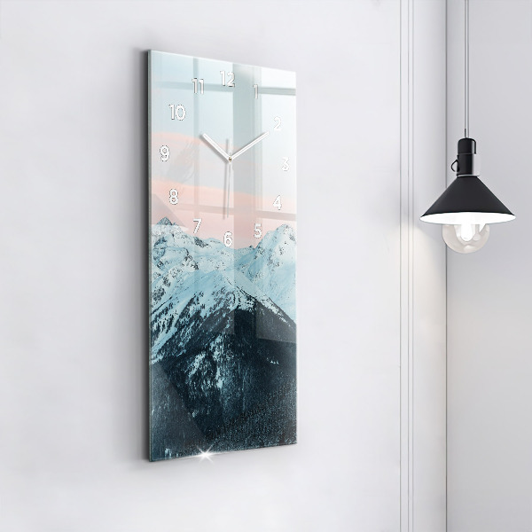 Reloj de cristal vertical Sierra en invierno - espejomat.es