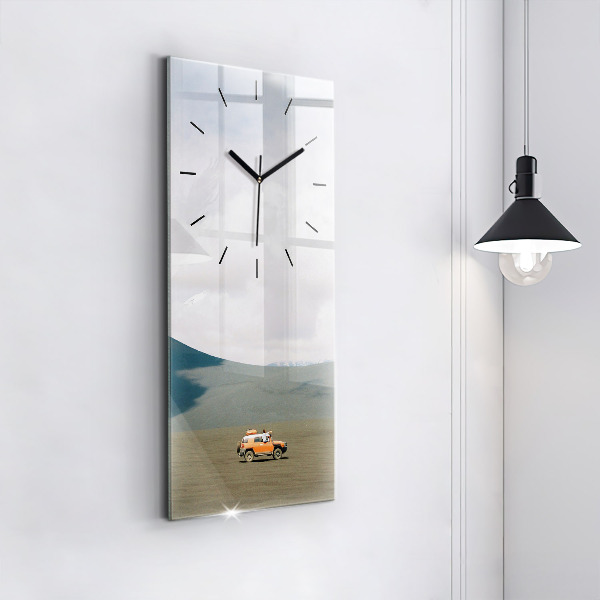 Reloj de cristal vertical Vehículo en el desierto de Kamchatka - espejomat.es