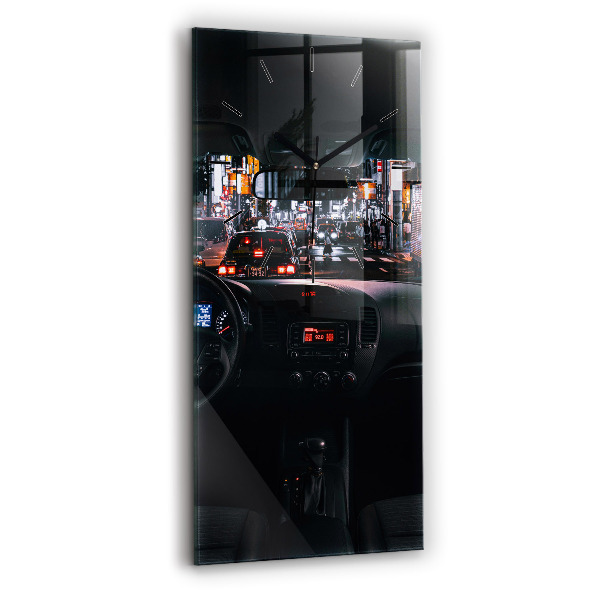 Reloj de cristal vertical Coche en Tokio - espejomat.es