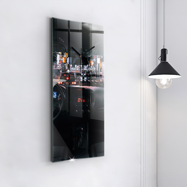 Reloj de cristal vertical Coche en Tokio - espejomat.es