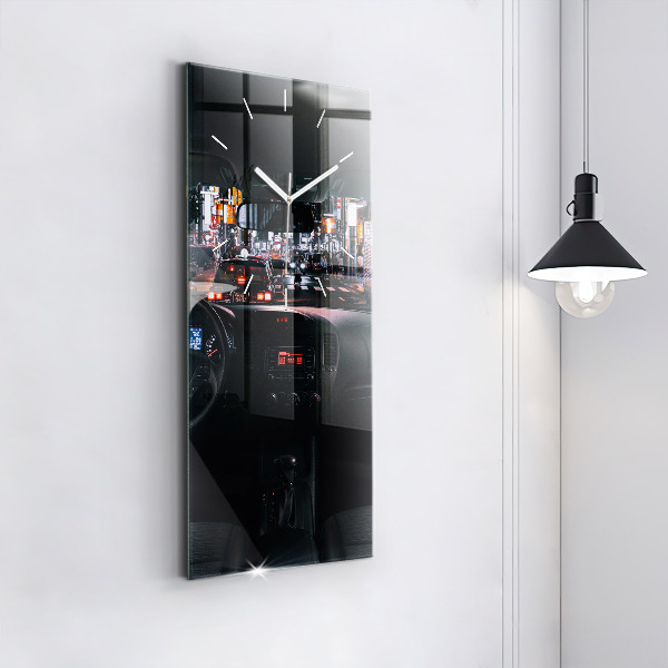 Reloj de cristal vertical Coche en Tokio - espejomat.es