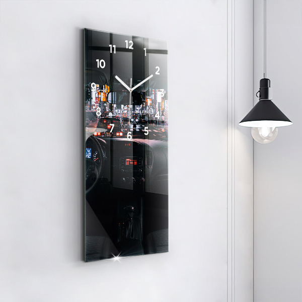 Reloj de cristal vertical Coche en Tokio - espejomat.es