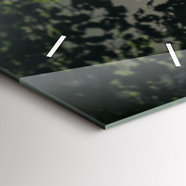 Reloj de vidrio vertical Carretera forestal y rayas de sol - espejomat.es