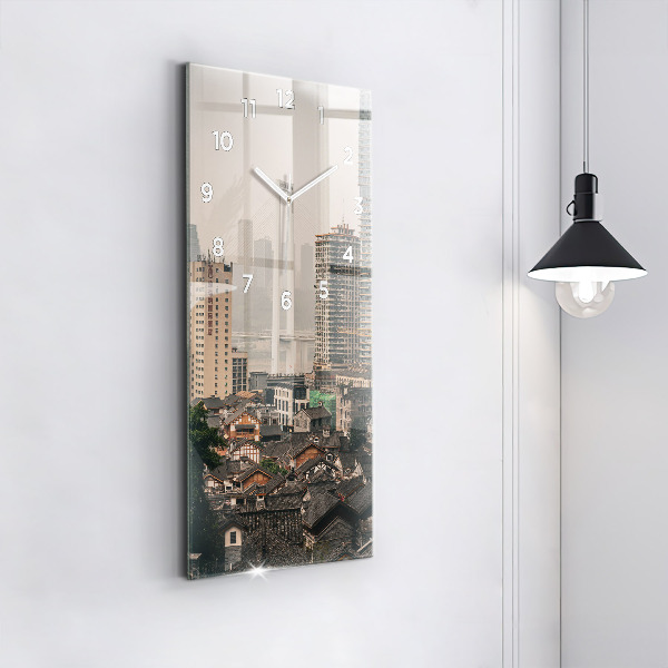 Reloj de cristal vertical Casco antiguo de Chongqing - espejomat.es