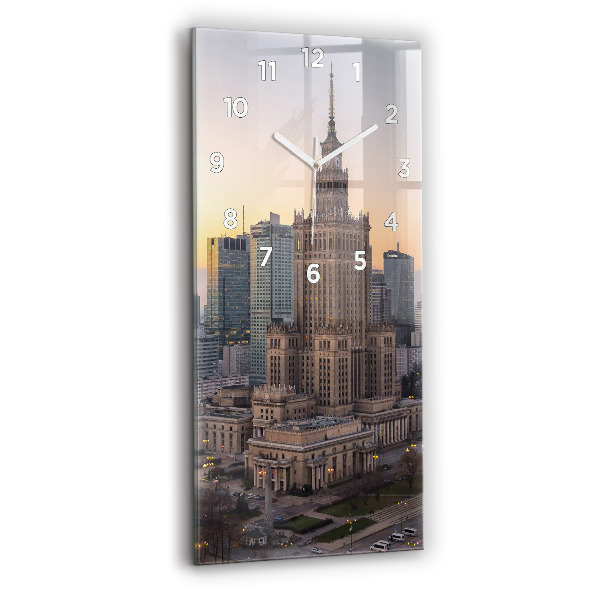Reloj de cristal vertical Panorama de Varsovia - espejomat.es