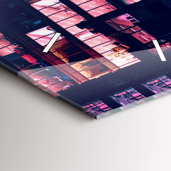 Reloj vertical Varsovia de noche - espejomat.es