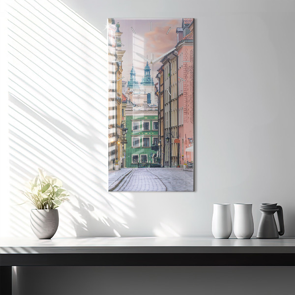 Reloj de cristal vertical Casco antiguo de Varsovia - espejomat.es