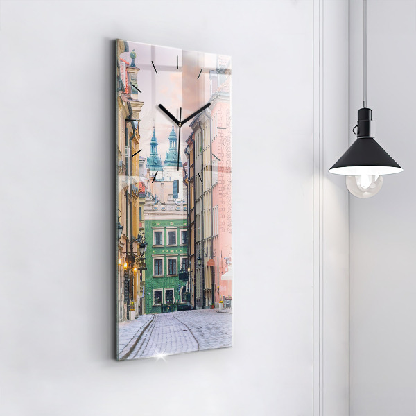 Reloj de cristal vertical Casco antiguo de Varsovia - espejomat.es