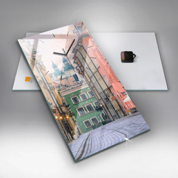 Reloj de cristal vertical Casco antiguo de Varsovia - espejomat.es