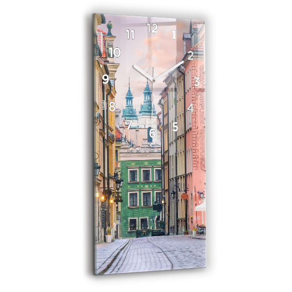 Reloj de cristal vertical Casco antiguo de Varsovia - espejomat.es
