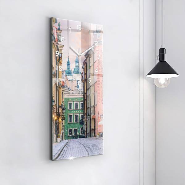 Reloj de cristal vertical Casco antiguo de Varsovia - espejomat.es