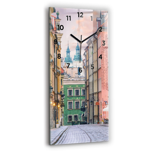 Reloj de cristal vertical Casco antiguo de Varsovia - espejomat.es