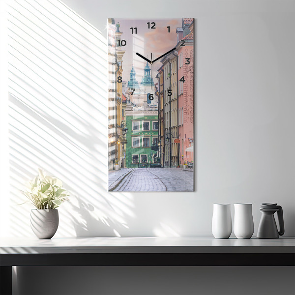 Reloj de cristal vertical Casco antiguo de Varsovia - espejomat.es
