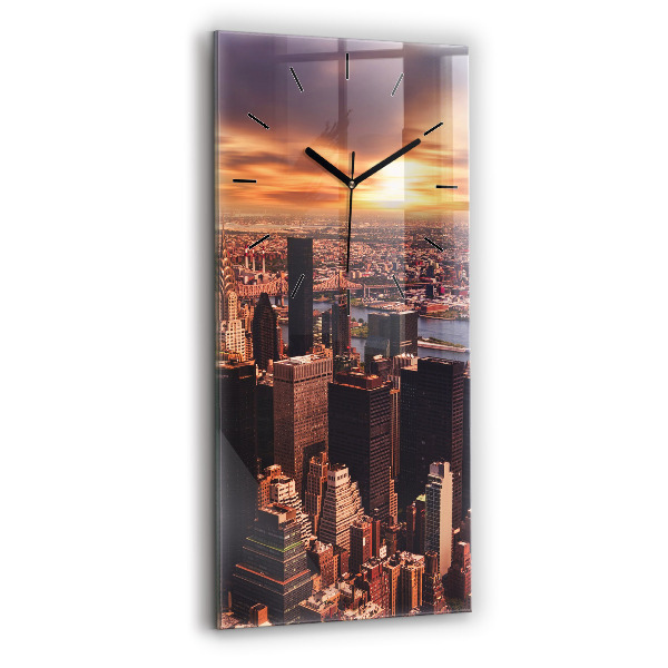 Reloj de vidrio vertical Panorama de la ciudad oeste - espejomat.es