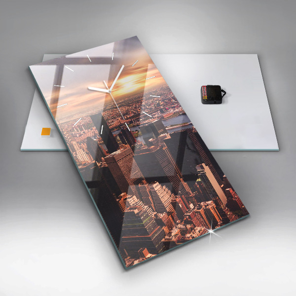 Reloj de vidrio vertical Panorama de la ciudad oeste - espejomat.es