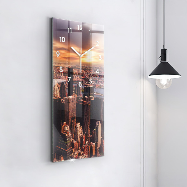 Reloj de vidrio vertical Panorama de la ciudad oeste - espejomat.es