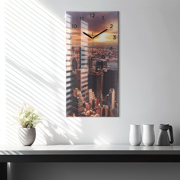 Reloj de vidrio vertical Panorama de la ciudad oeste - espejomat.es