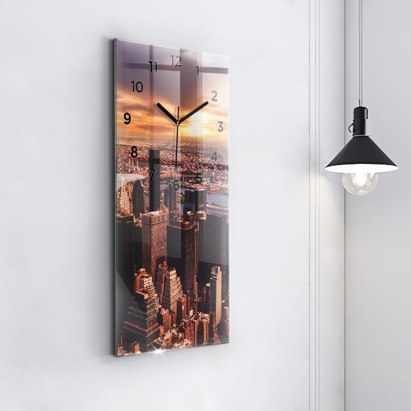 Reloj de vidrio vertical Panorama de la ciudad oeste - espejomat.es
