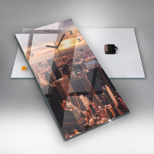 Reloj de vidrio vertical Panorama de la ciudad oeste - espejomat.es