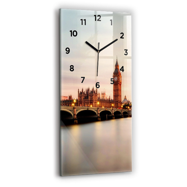 Reloj de vidrio vertical Big Ben, horizonte de Londres - espejomat.es