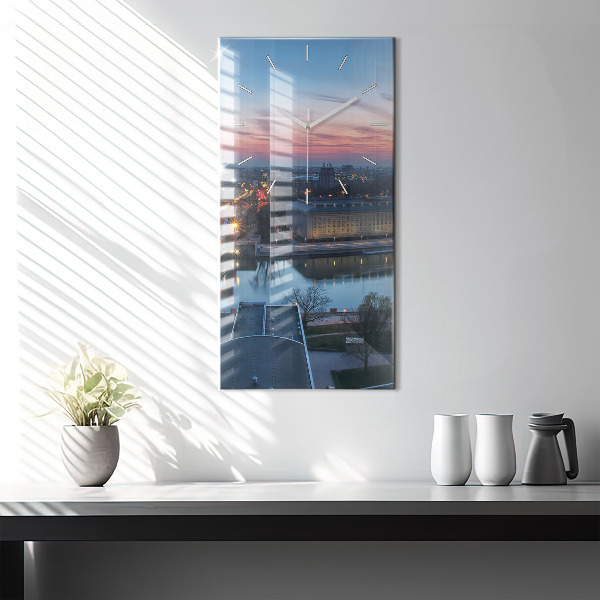 Reloj de vidrio vertical Wroclaw desde un dron - espejomat.es