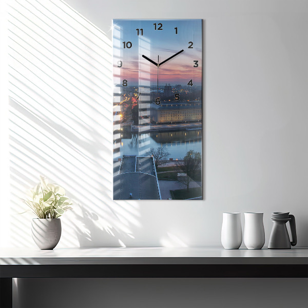 Reloj de vidrio vertical Wroclaw desde un dron - espejomat.es