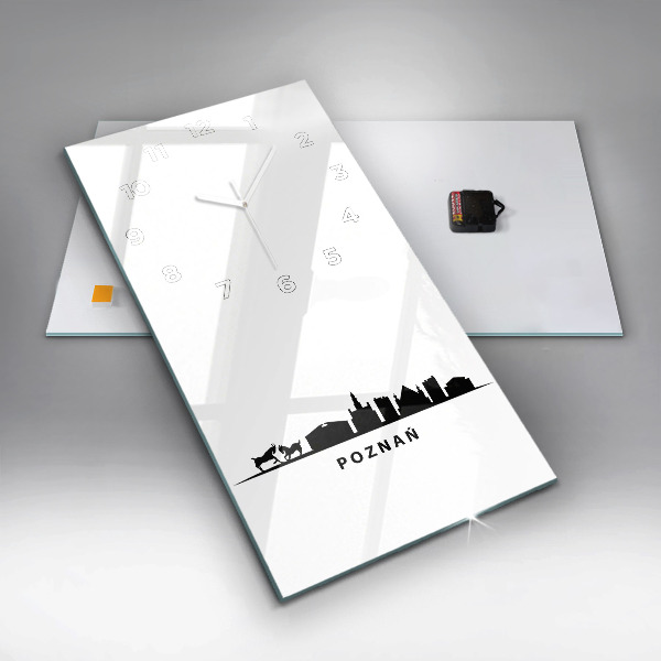 Reloj vertical Gráfico del horizonte de Poznan - espejomat.es