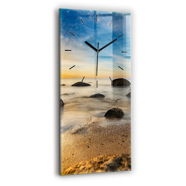 Reloj de cristal vertical Amanecer Mar Báltico - espejomat.es