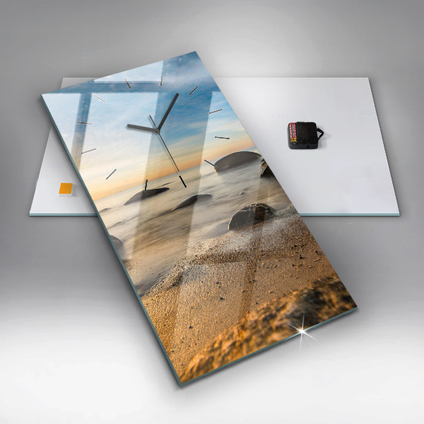 Reloj de cristal vertical Amanecer Mar Báltico - espejomat.es