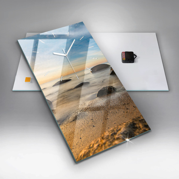 Reloj de cristal vertical Amanecer Mar Báltico - espejomat.es