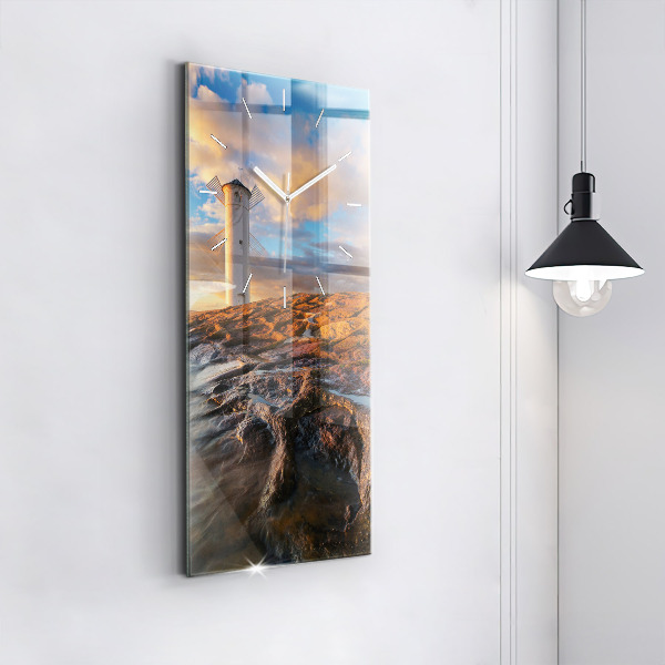 Reloj de vidrio vertical Faro y mar Báltico - espejomat.es