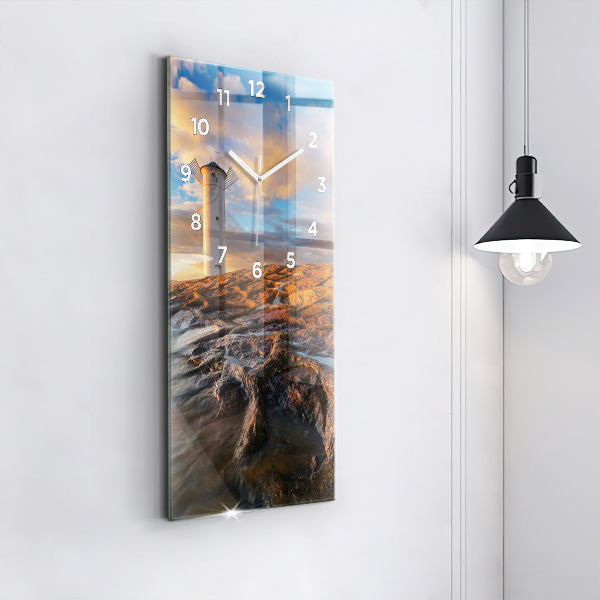 Reloj de vidrio vertical Faro y mar Báltico - espejomat.es