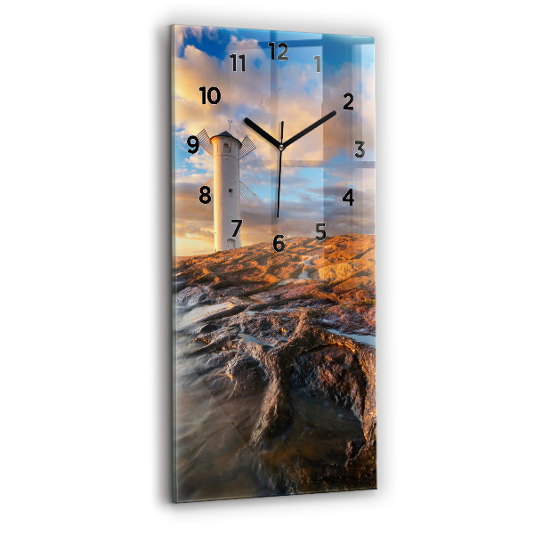 Reloj de vidrio vertical Faro y mar Báltico - espejomat.es
