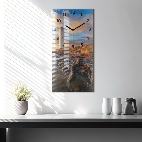 Reloj de vidrio vertical Faro y mar Báltico - espejomat.es