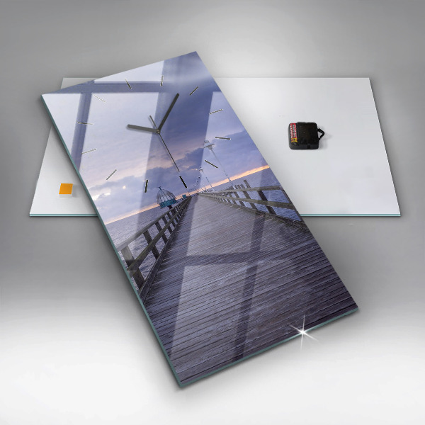 Reloj de cristal vertical Muelle en el mar Báltico - espejomat.es