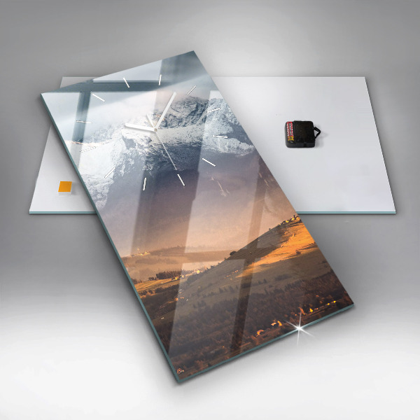 Reloj de vidrio vertical Panorama invernal de los Tatras - espejomat.es