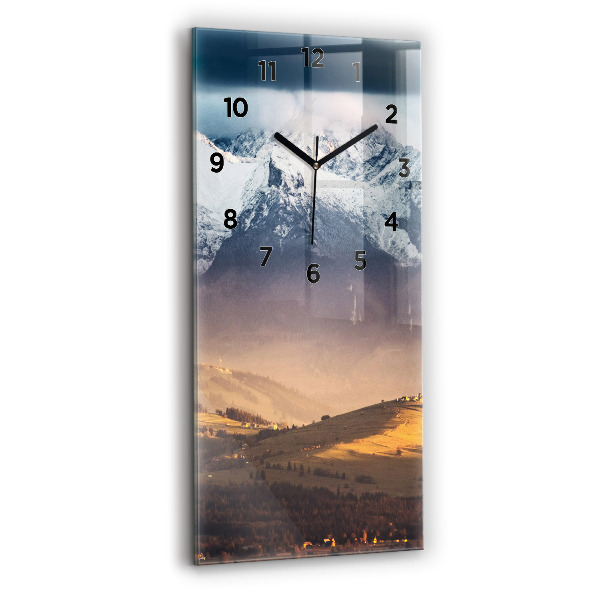 Reloj de vidrio vertical Panorama invernal de los Tatras - espejomat.es