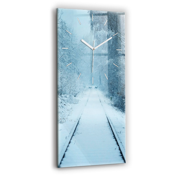 Reloj de cristal vertical Ciervos en las vías - espejomat.es